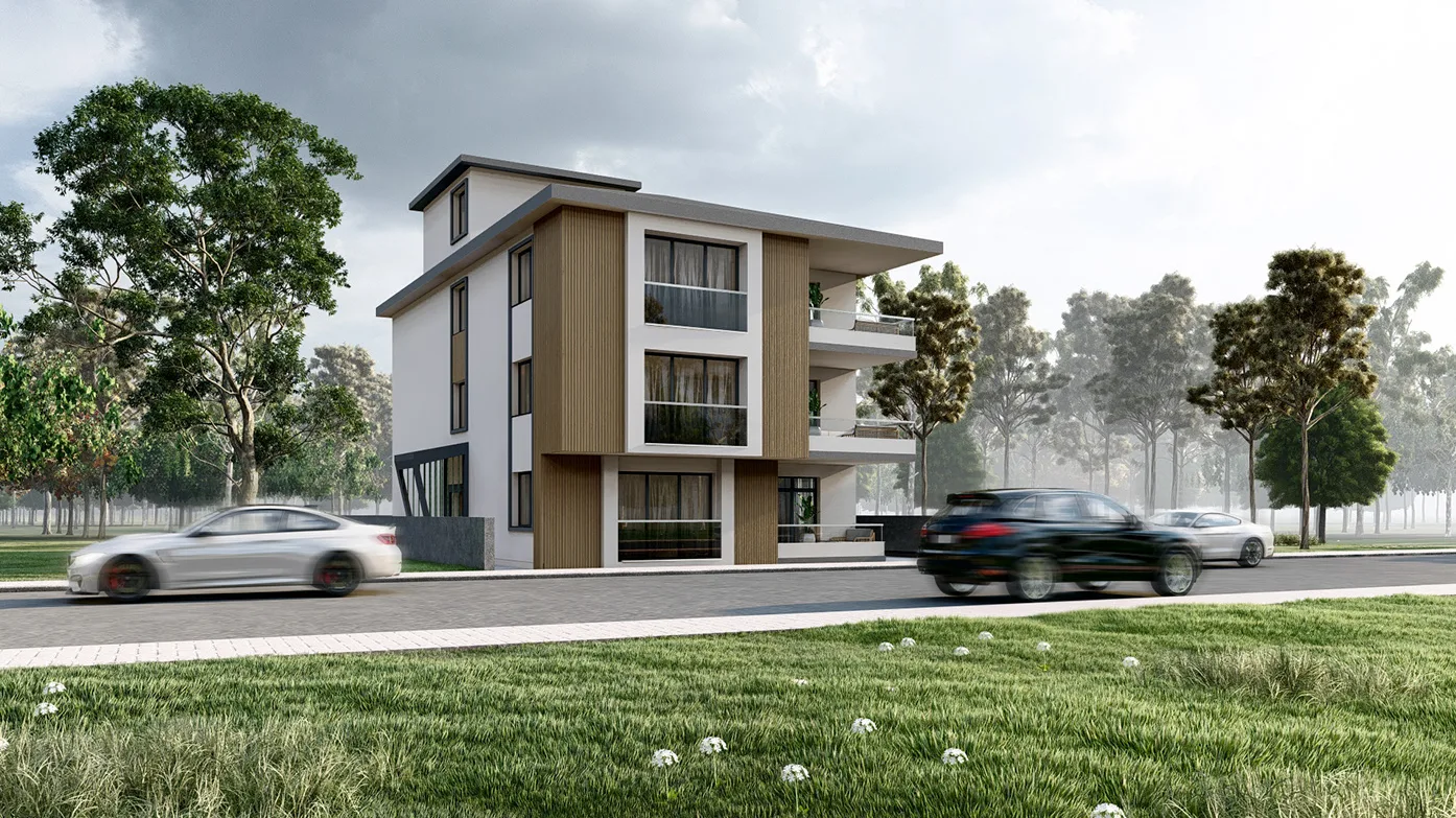 Modern corner apartment building — image 1