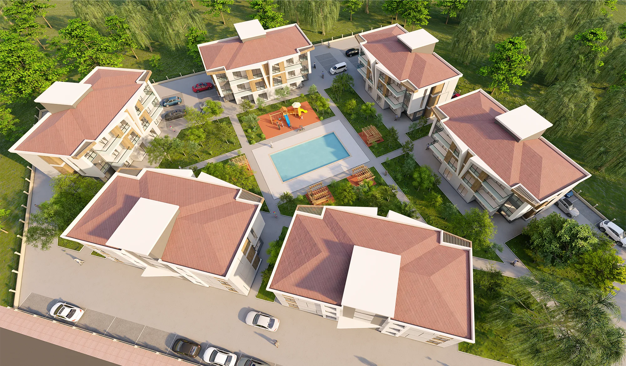 Residential complex — aerial masterplan — image 1