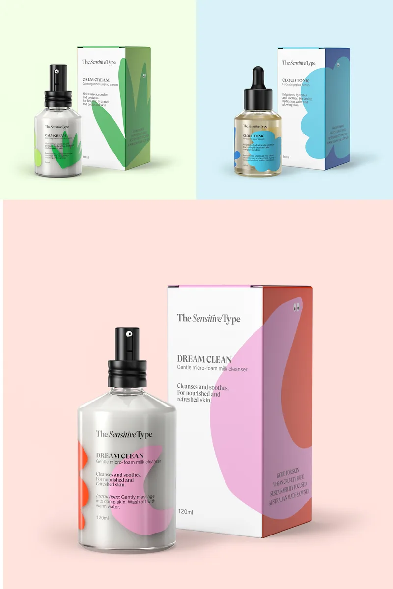 The Sensitive Type — skincare packaging line